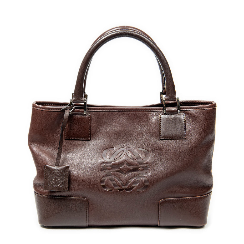 Handbag Vintage Anagram Tote Brown Calfskin Leather