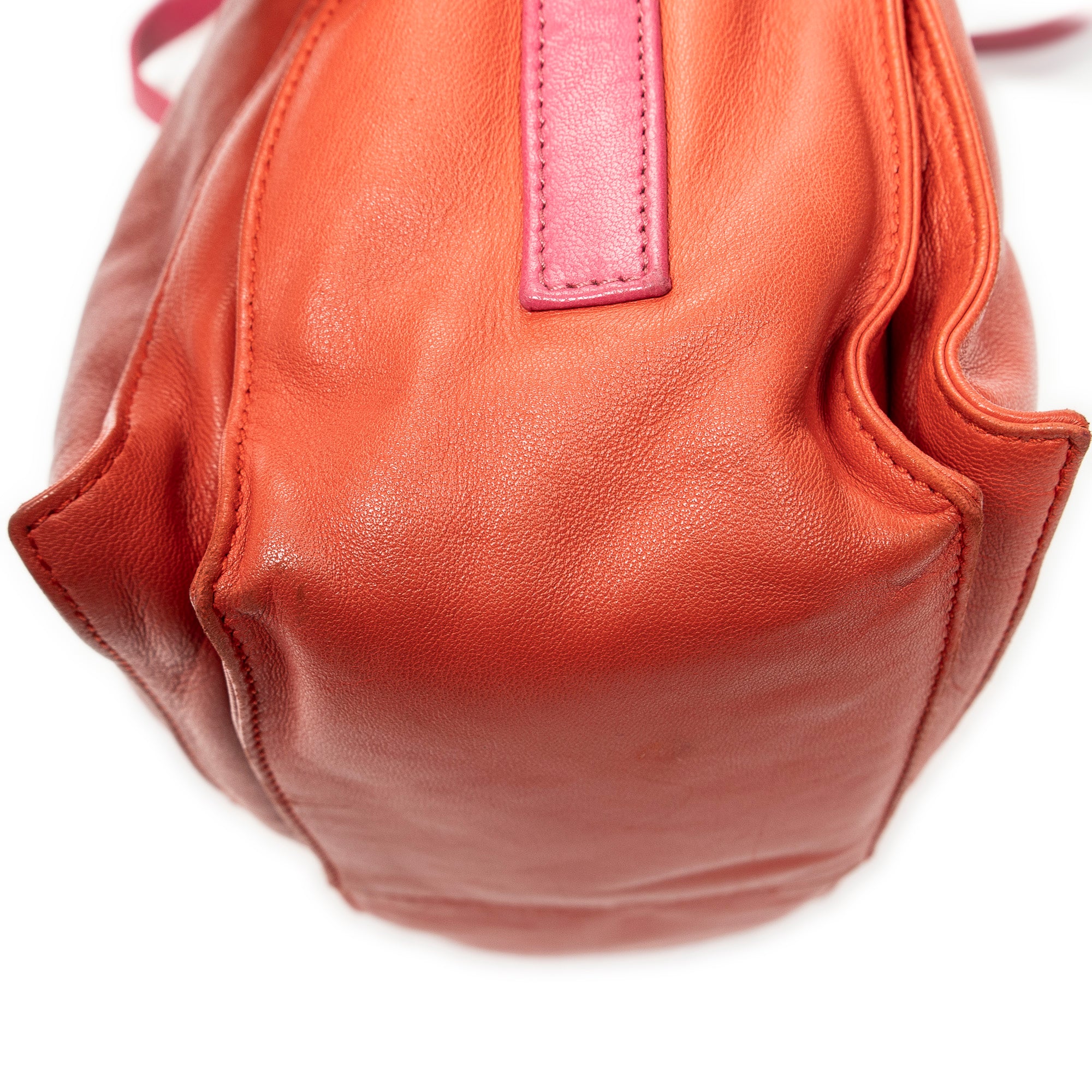 Shoulder Bag Bicolor Tassel Flamenco Red Calfskin Leather