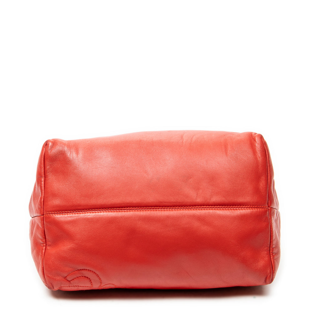 Handbag Anagram Knot Bag Red Calfskin Leather