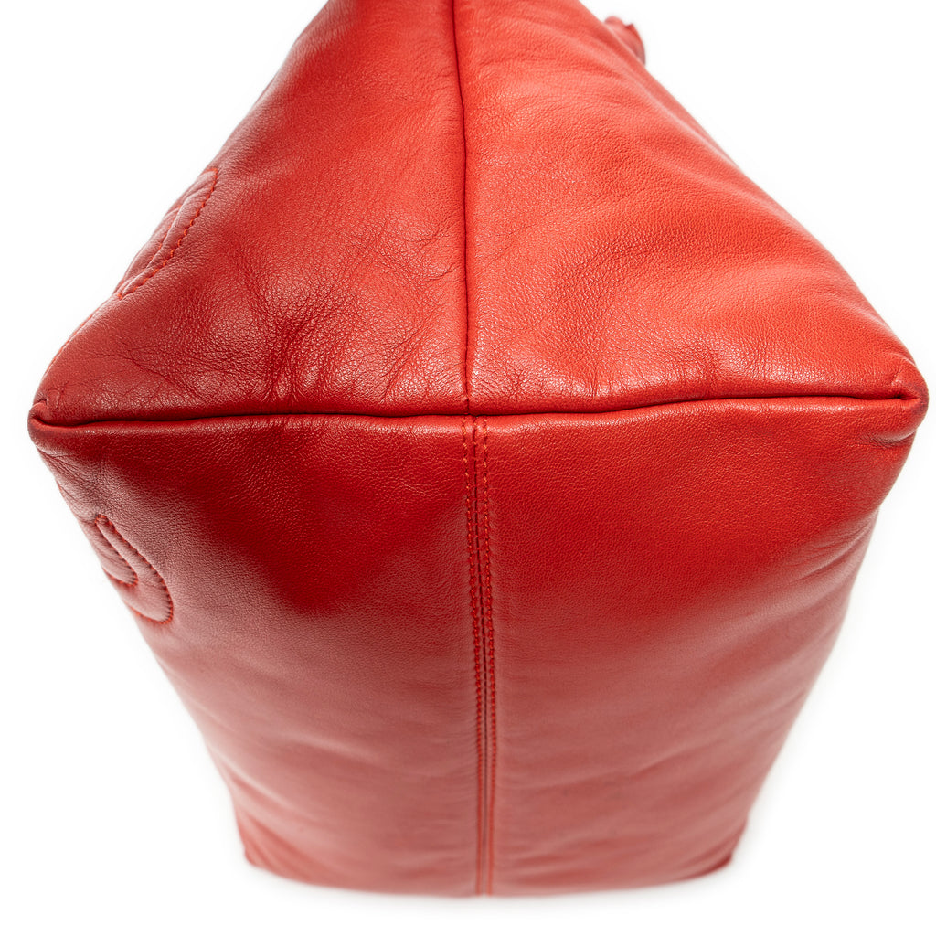 Handbag Anagram Knot Bag Red Calfskin Leather
