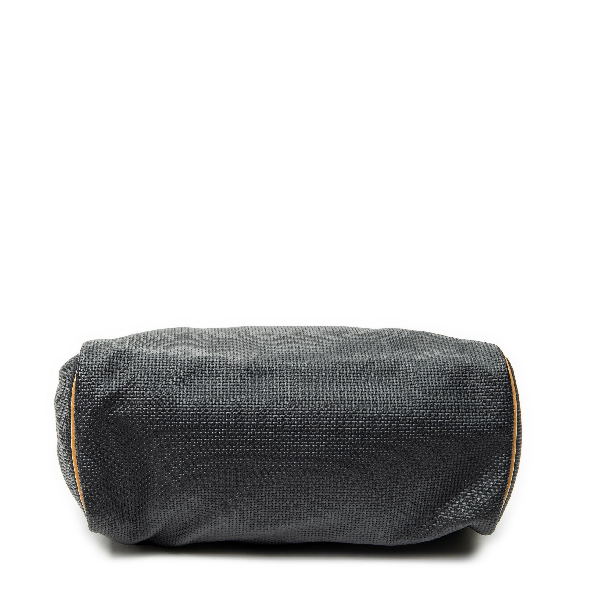 Handbag Vintage Side Pocket Boston Black Woven Coated Canvas
