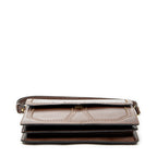 Shoulder Bag Vintage Flap Bag Brown Grained Calfskin Leather
