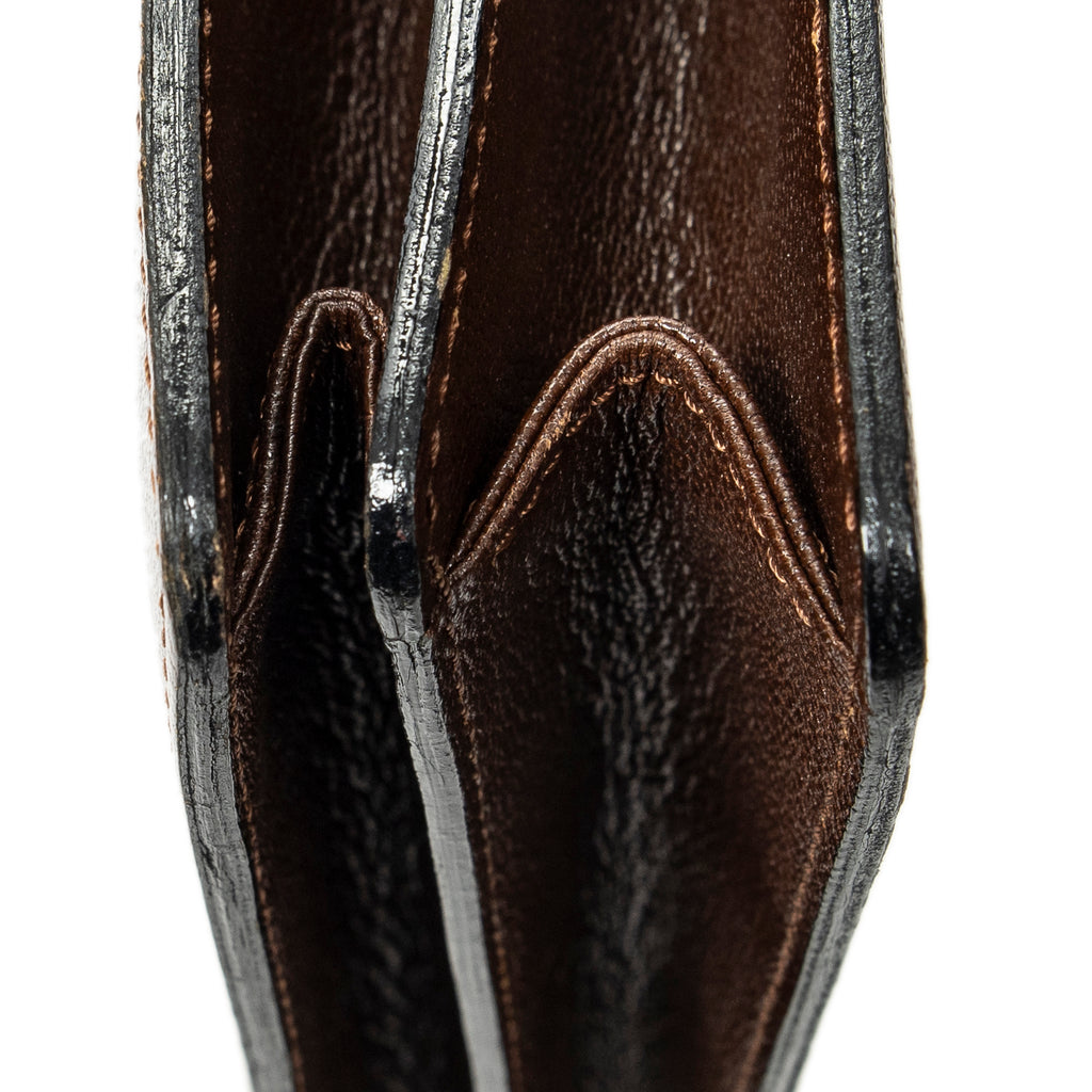 Shoulder Bag Vintage Flap Bag Brown Grained Calfskin Leather