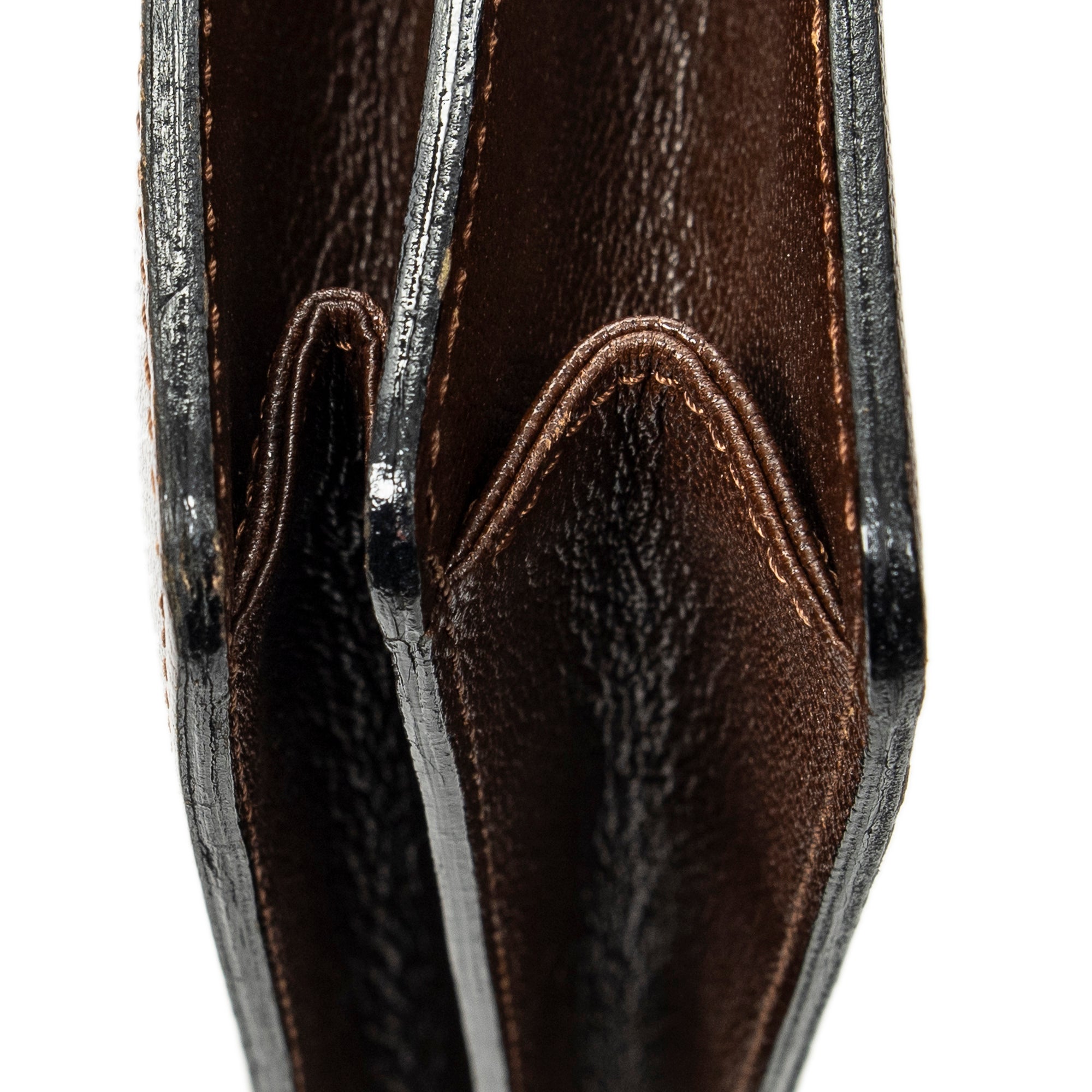 Shoulder Bag Vintage Flap Bag Brown Grained Calfskin Leather
