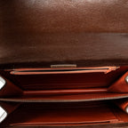 Shoulder Bag Vintage Flap Bag Brown Grained Calfskin Leather