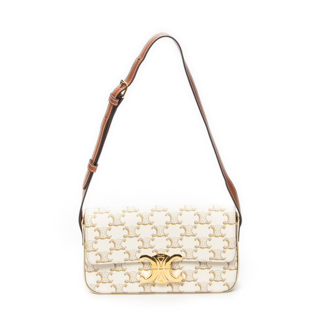 Shoulder Bag Claude White Triomphe Coated Canvas