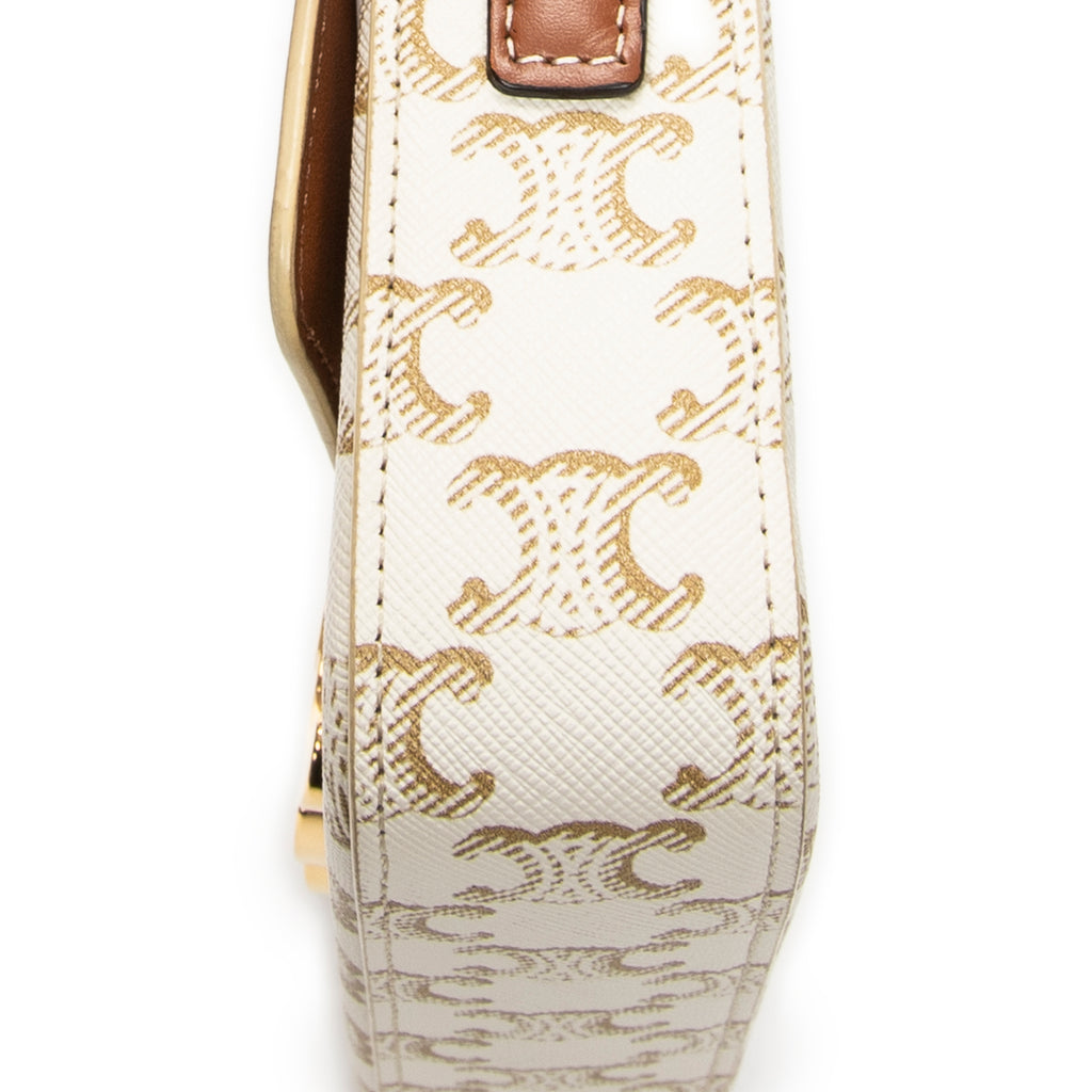 Shoulder Bag Claude White Triomphe Coated Canvas