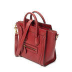 Sac Bandoulière Nano Luggage Cuir de veau grainé Rouge
