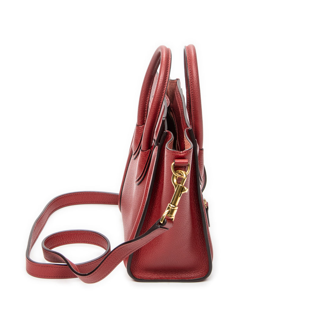 Sac Bandoulière Nano Luggage Cuir de veau grainé Rouge
