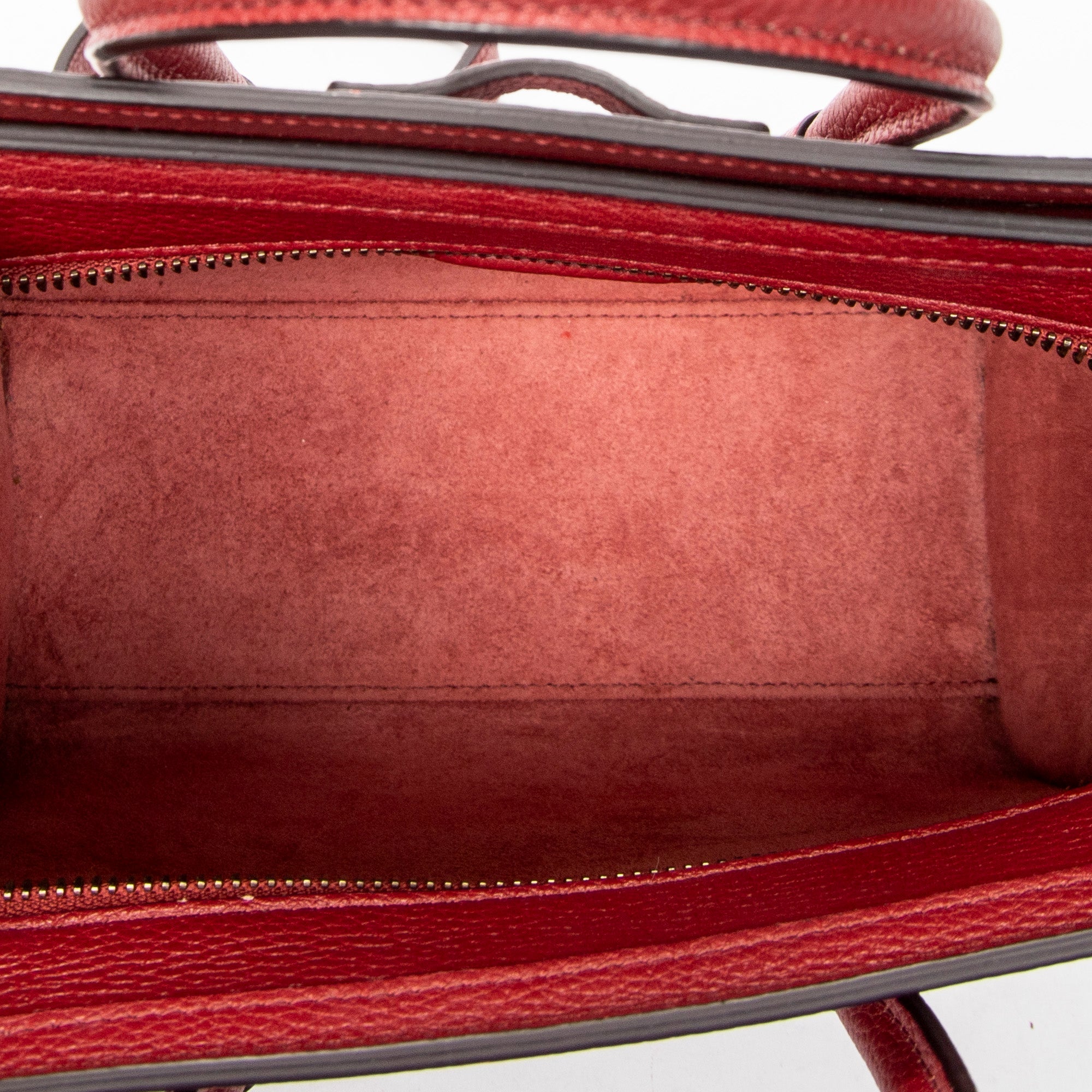 Sac Bandoulière Nano Luggage Cuir de veau grainé Rouge