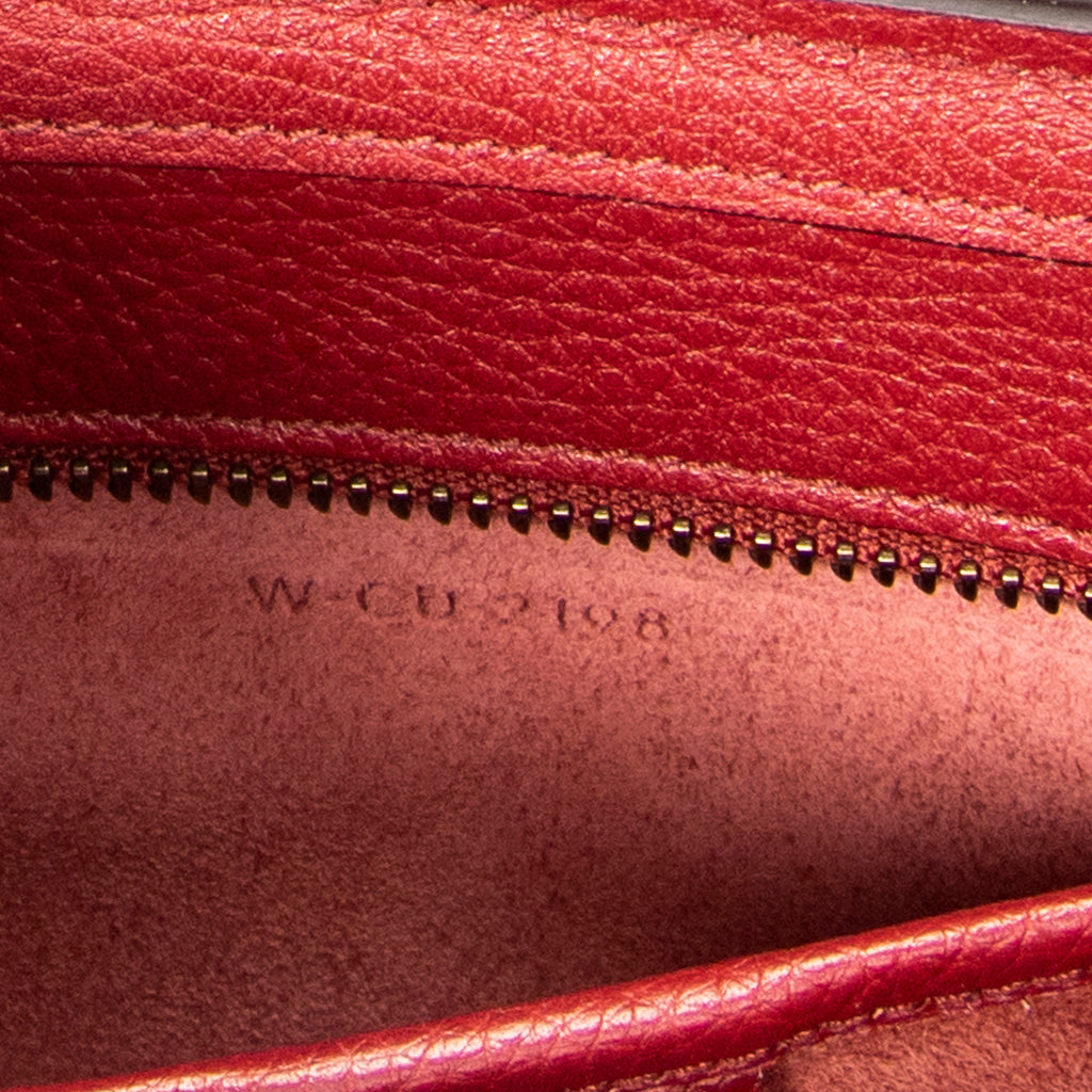 Sac Bandoulière Nano Luggage Cuir de veau grainé Rouge