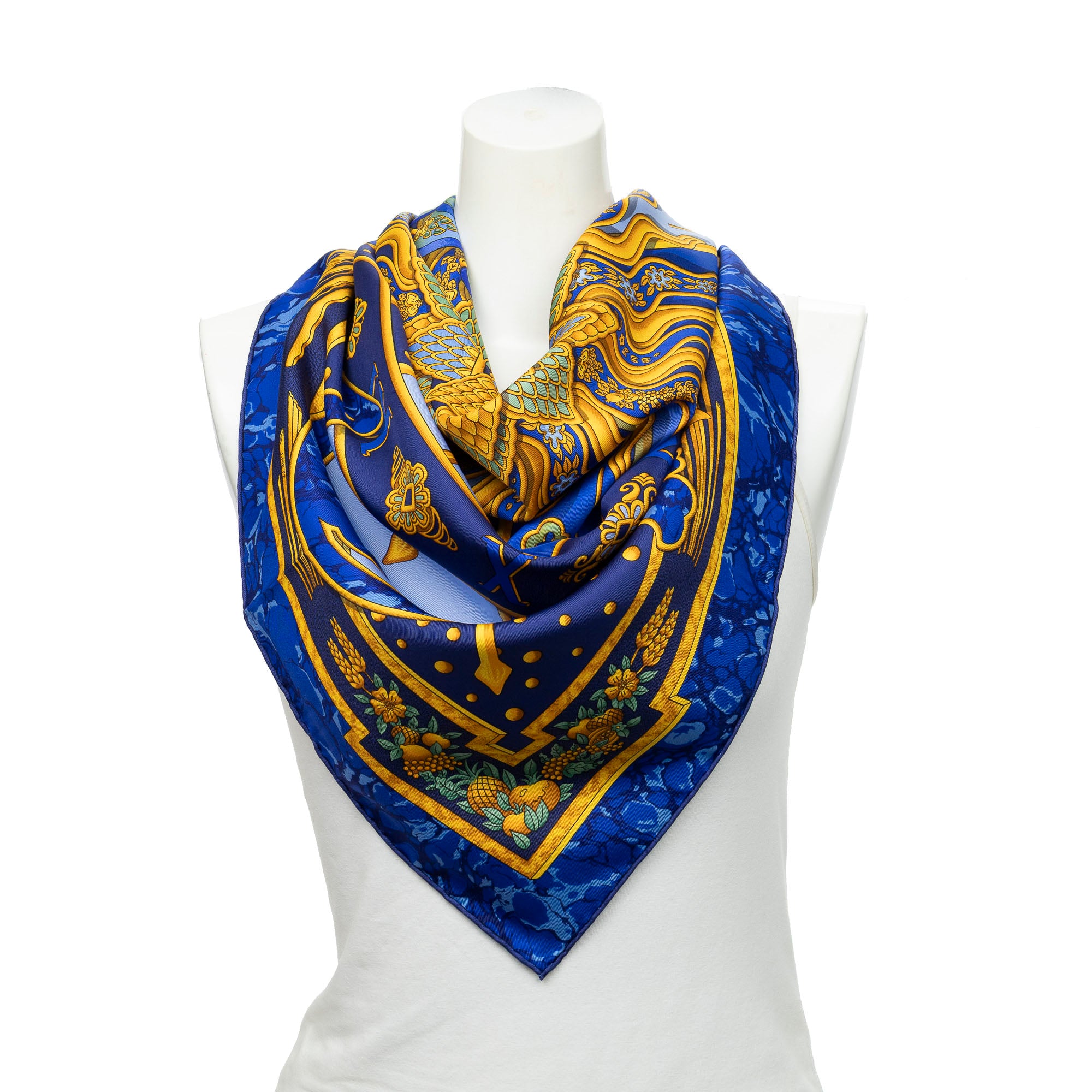 Scarf Scarf Navy 100% Twill Silk