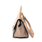 Shoulder Bag Small Trapeze Light Beige Calfskin Leather