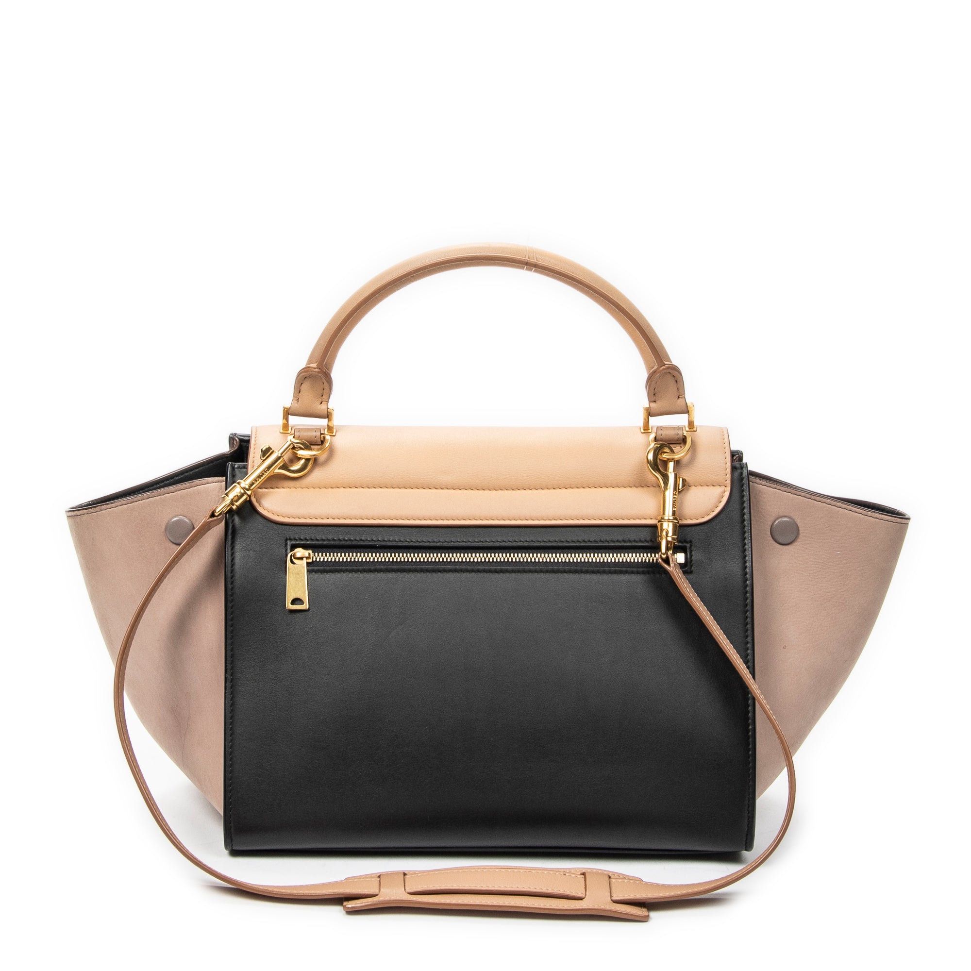 Shoulder Bag Small Trapeze Light Beige Calfskin Leather