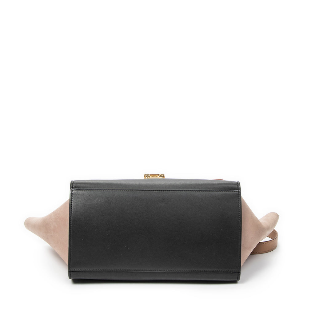 Shoulder Bag Small Trapeze Light Beige Calfskin Leather
