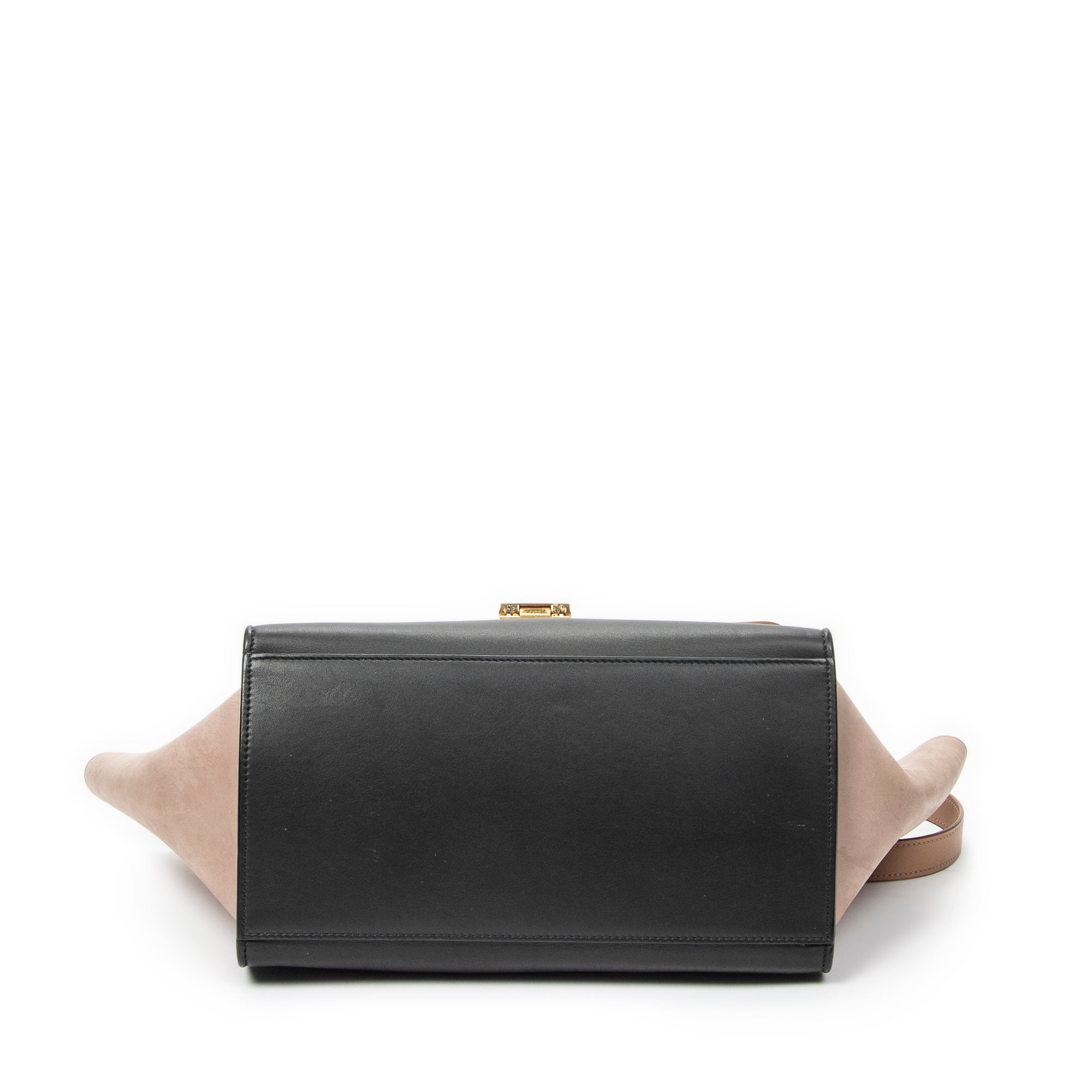 Shoulder Bag Small Trapeze Light Beige Calfskin Leather