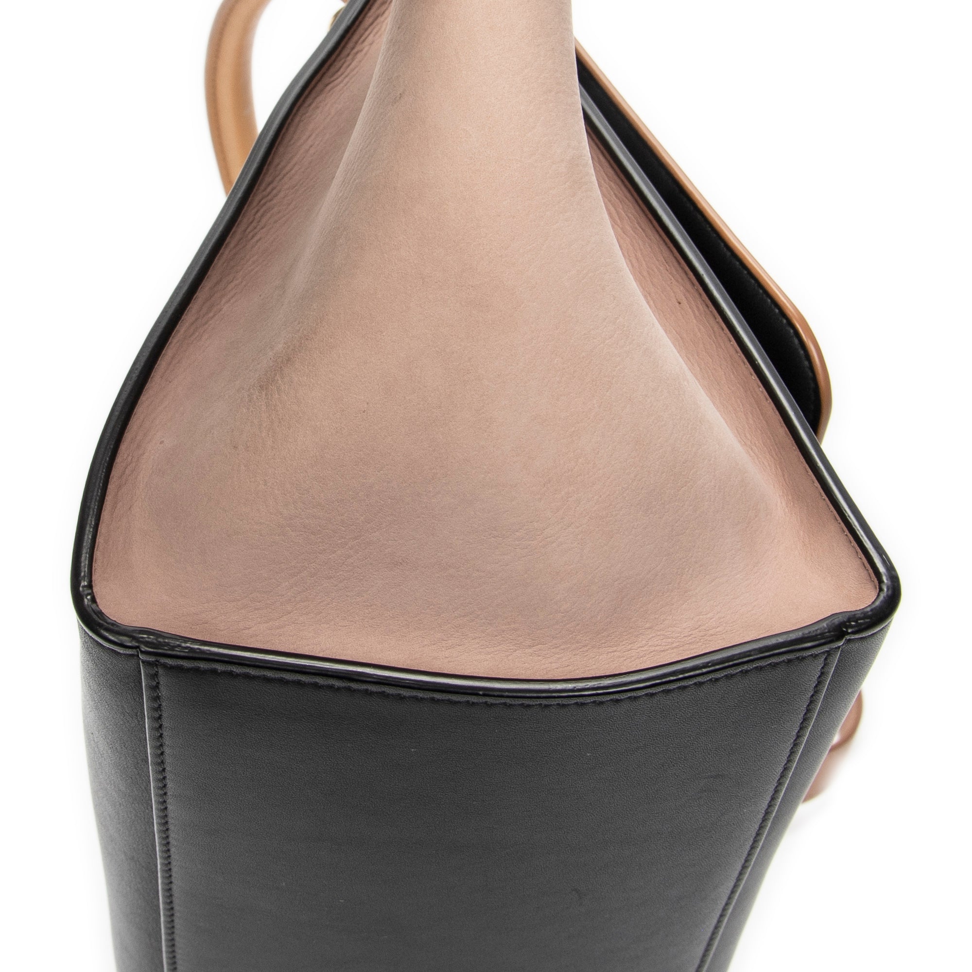 Shoulder Bag Small Trapeze Light Beige Calfskin Leather
