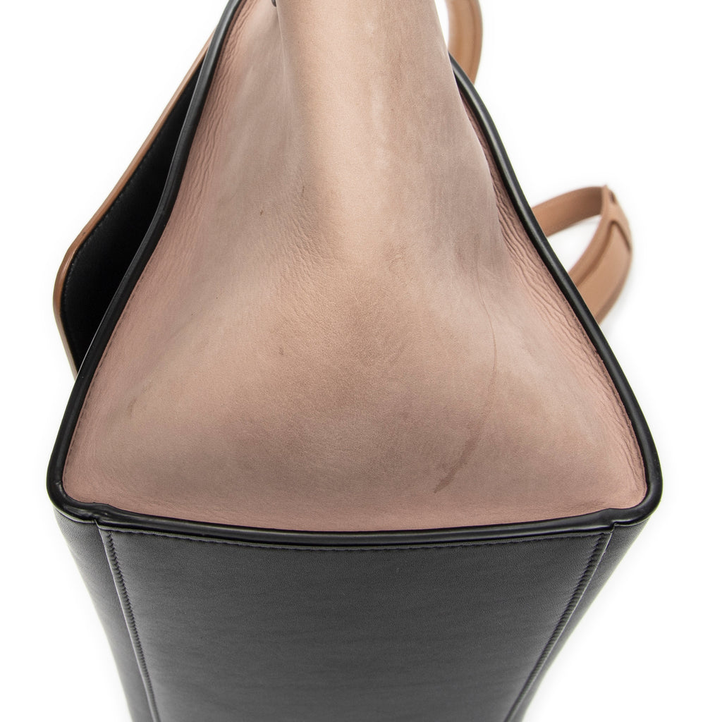 Shoulder Bag Small Trapeze Light Beige Calfskin Leather