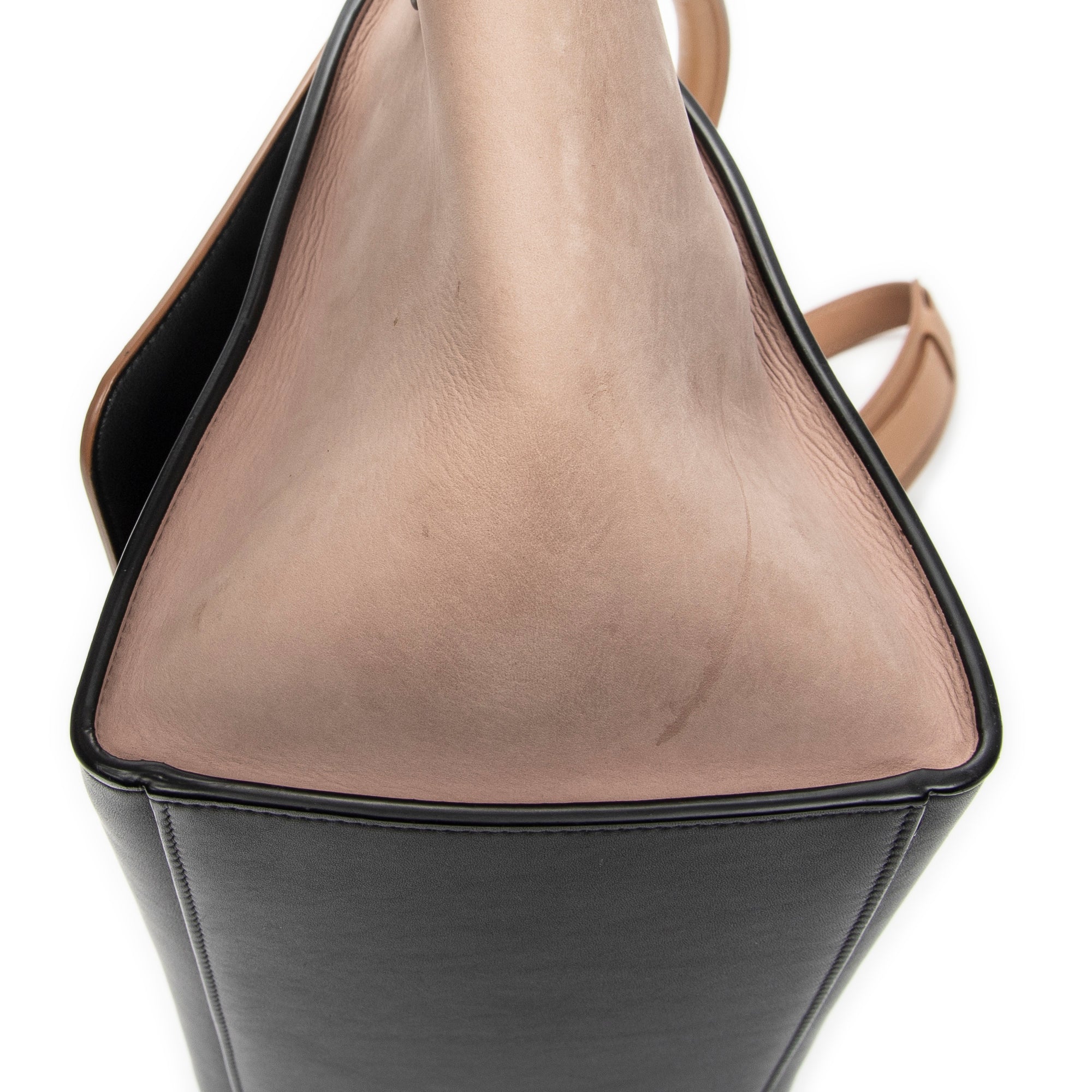 Shoulder Bag Small Trapeze Light Beige Calfskin Leather