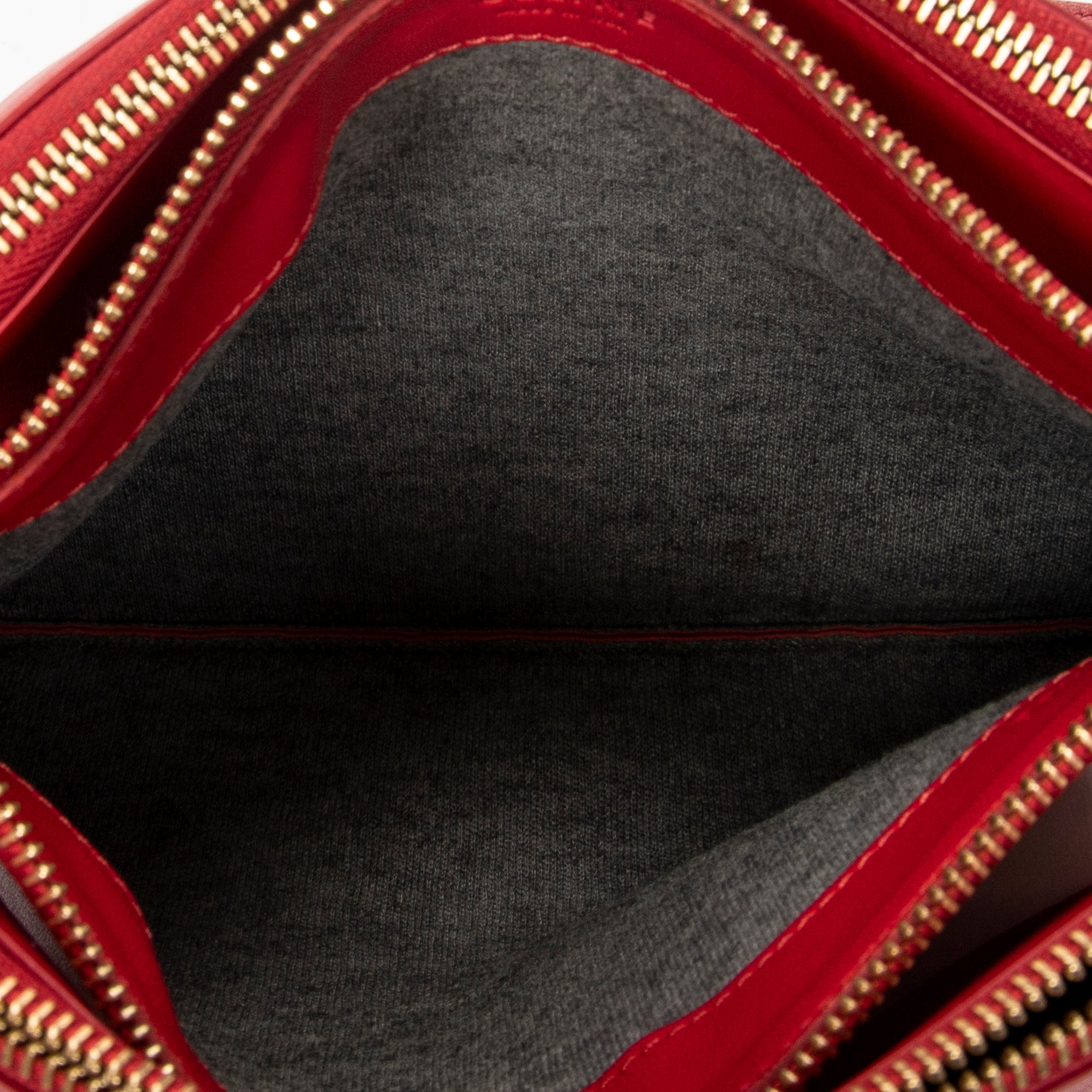 Shoulder Bag Large Trio Crossbody Red Calfskin Leather