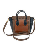 Shoulder Bag Nano Luggage Brown Calfskin Leather