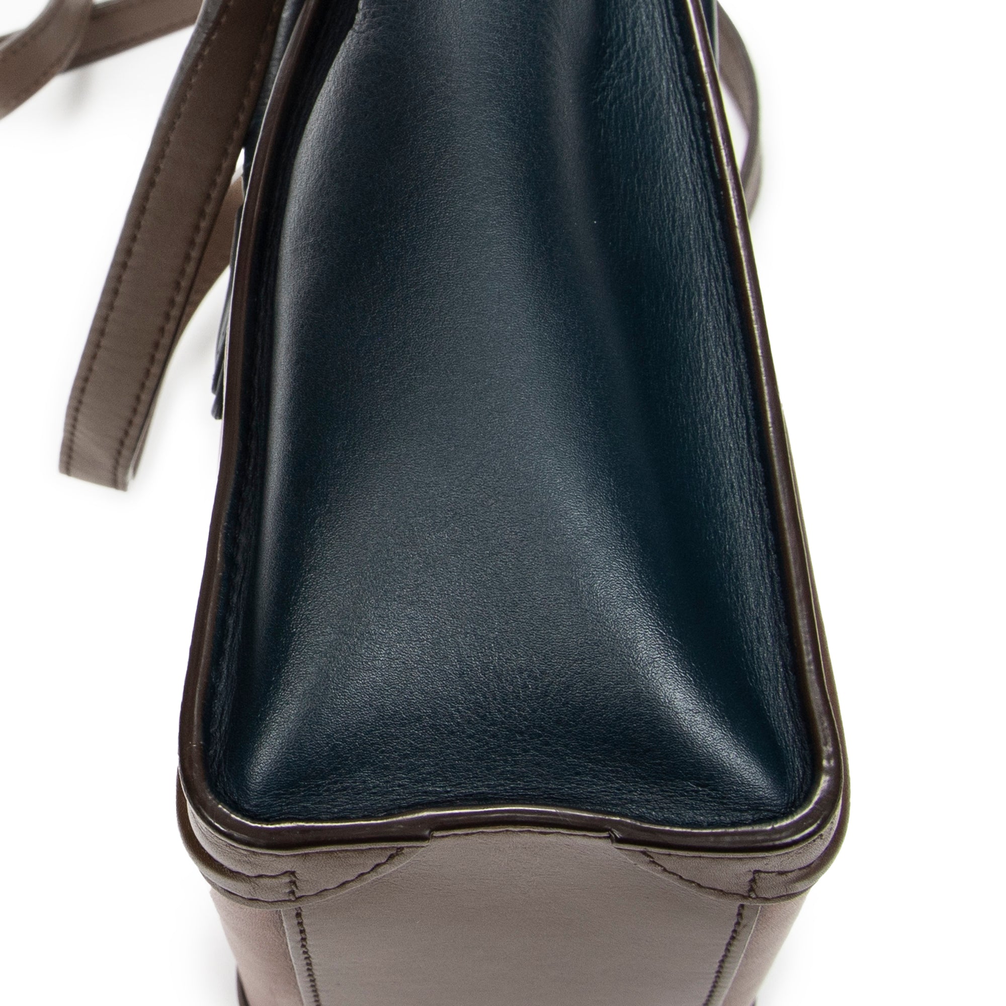 Shoulder Bag Nano Luggage Brown Calfskin Leather