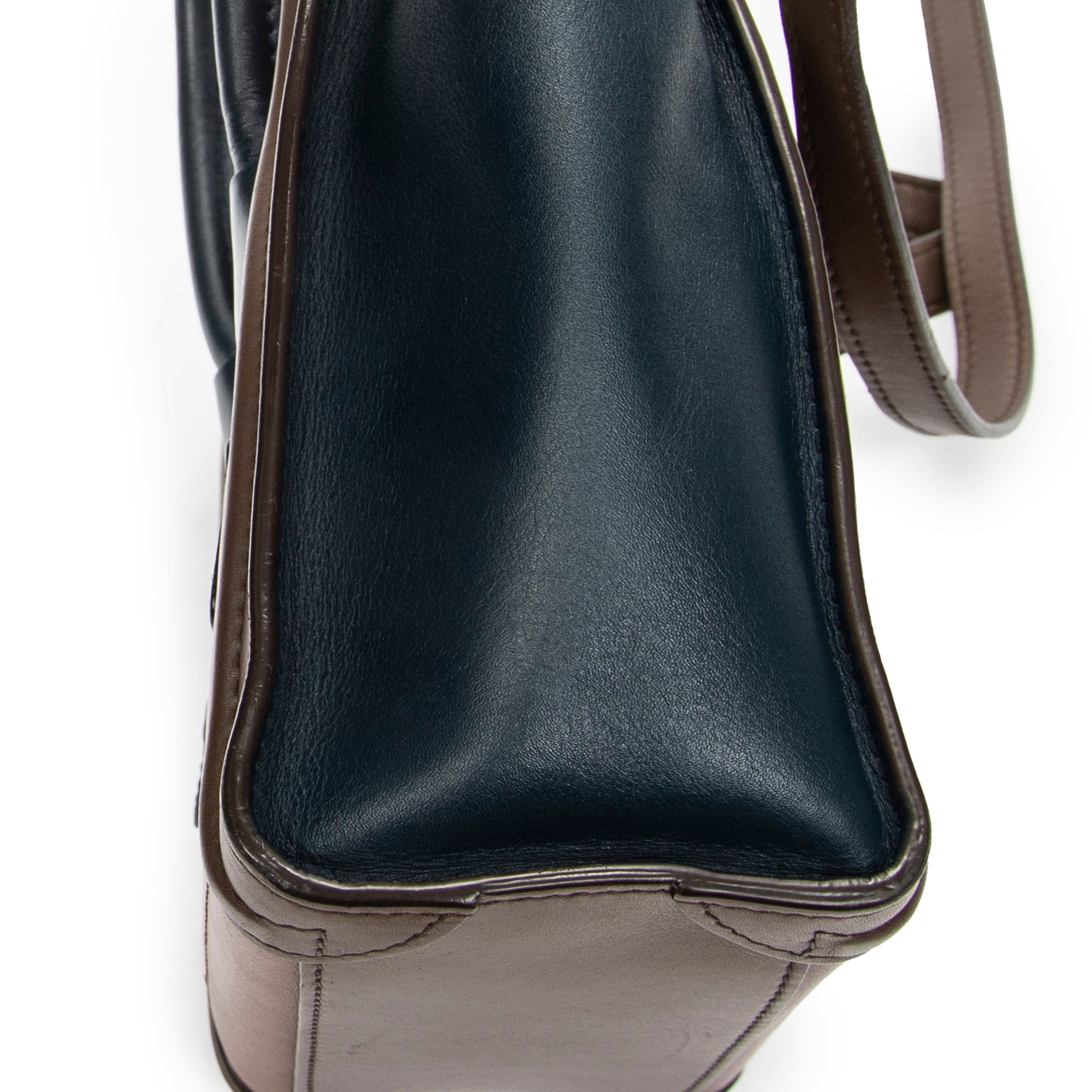 Shoulder Bag Nano Luggage Brown Calfskin Leather