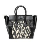 Shoulder Bag Mini Luggage Black Calfskin Leather
