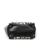 Shoulder Bag Mini Luggage Black Calfskin Leather