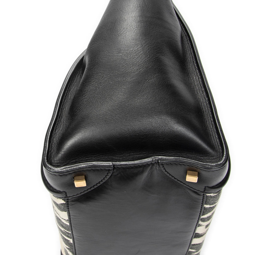 Shoulder Bag Mini Luggage Black Calfskin Leather