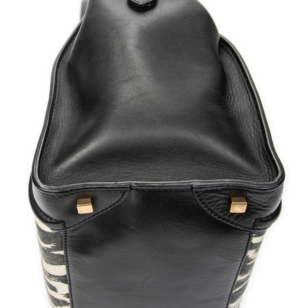 Shoulder Bag Mini Luggage Black Calfskin Leather