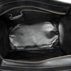 Shoulder Bag Mini Luggage Black Calfskin Leather