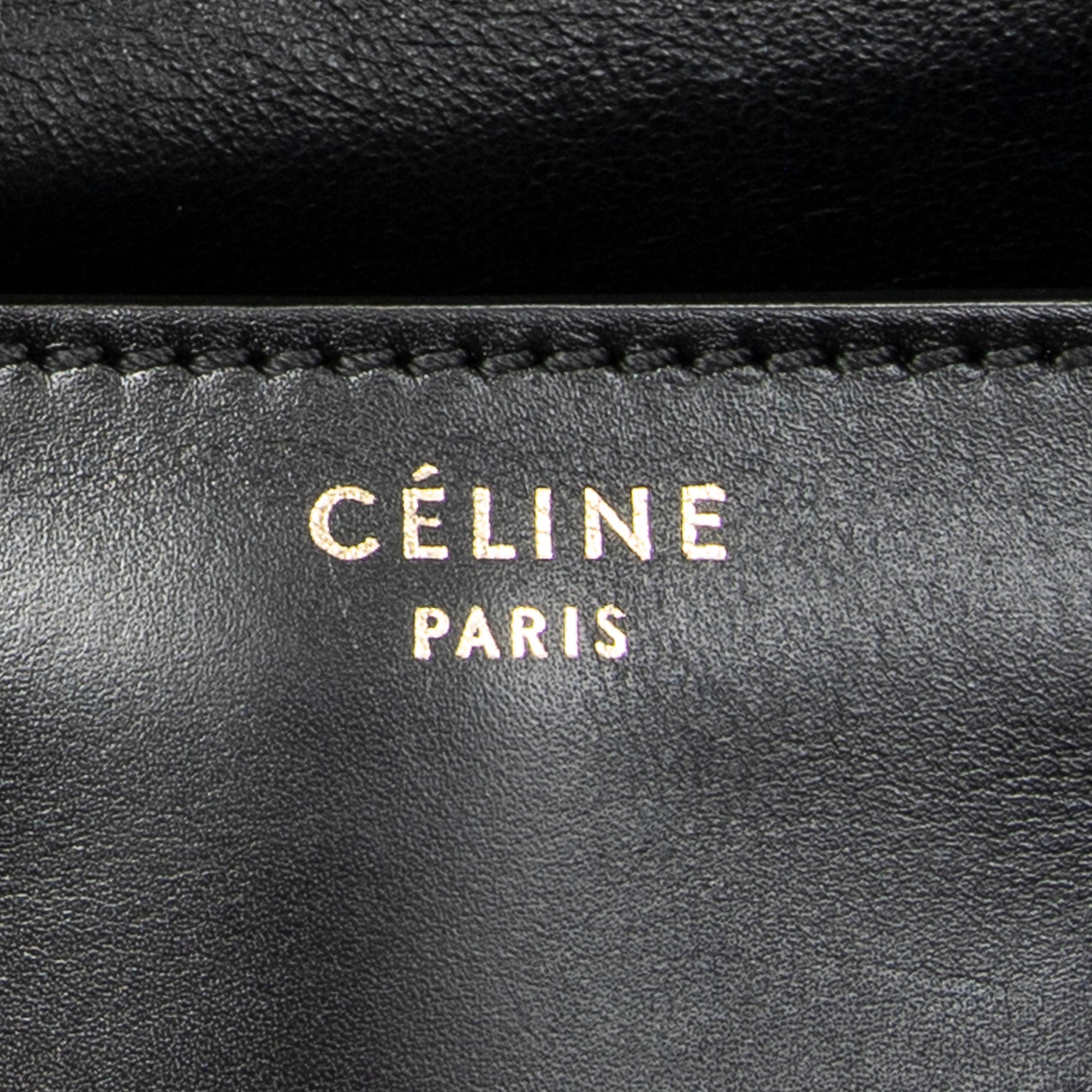 Shoulder Bag Mini Luggage Black Calfskin Leather