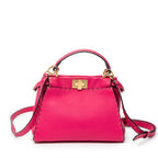 Shoulder Bag Mini Peekaboo Fuchsia Pink Selleria Leather