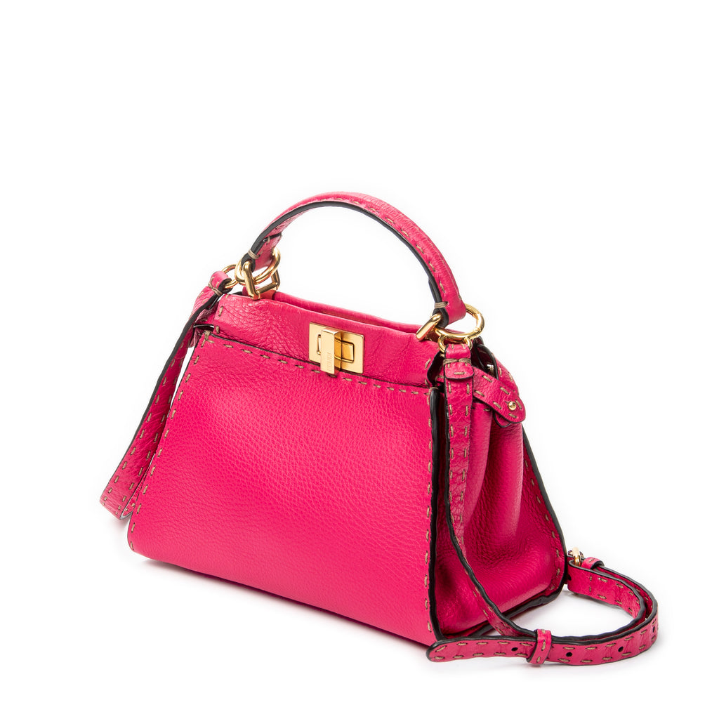 Shoulder Bag Mini Peekaboo Fuchsia Pink Selleria Leather