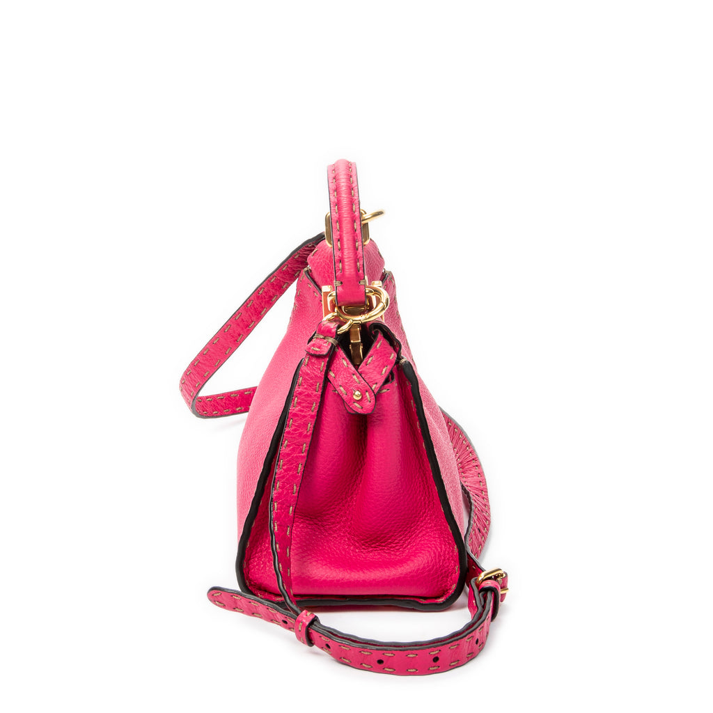 Shoulder Bag Mini Peekaboo Fuchsia Pink Selleria Leather