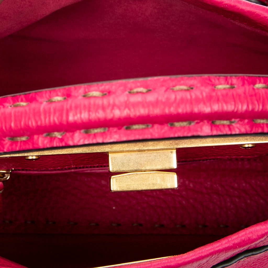Shoulder Bag Mini Peekaboo Fuchsia Pink Selleria Leather