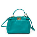 Shoulder Bag Mini Peekaboo Teal Calfskin Leather