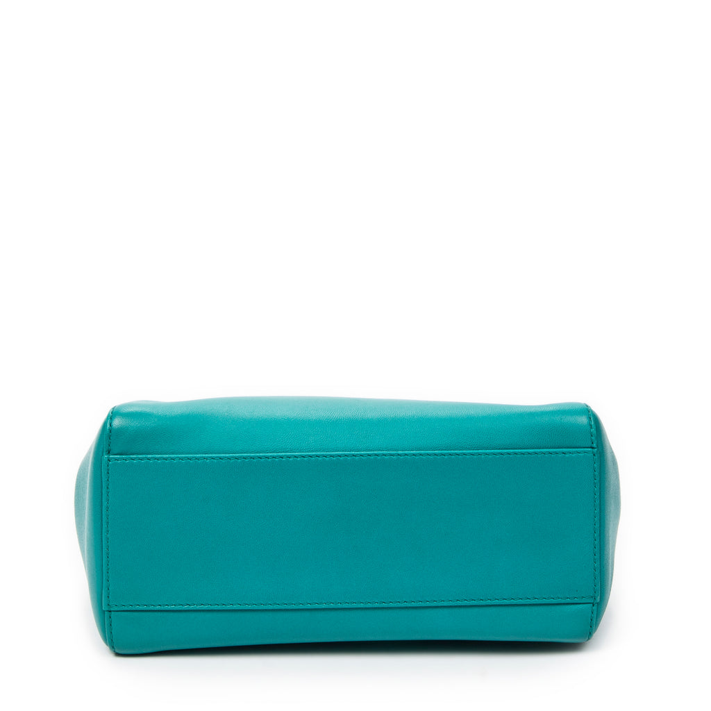 Shoulder Bag Mini Peekaboo Teal Calfskin Leather