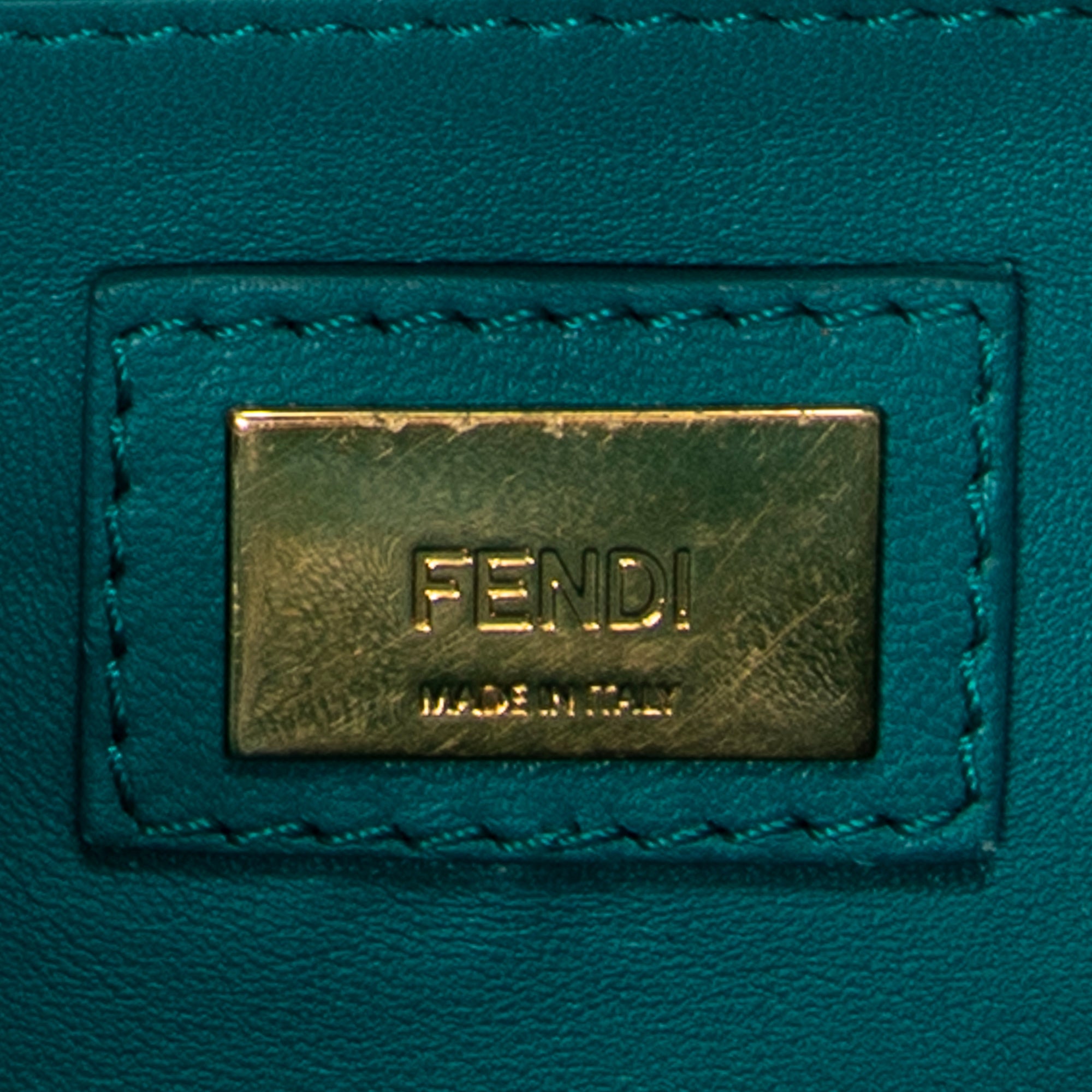 Shoulder Bag Mini Peekaboo Teal Calfskin Leather