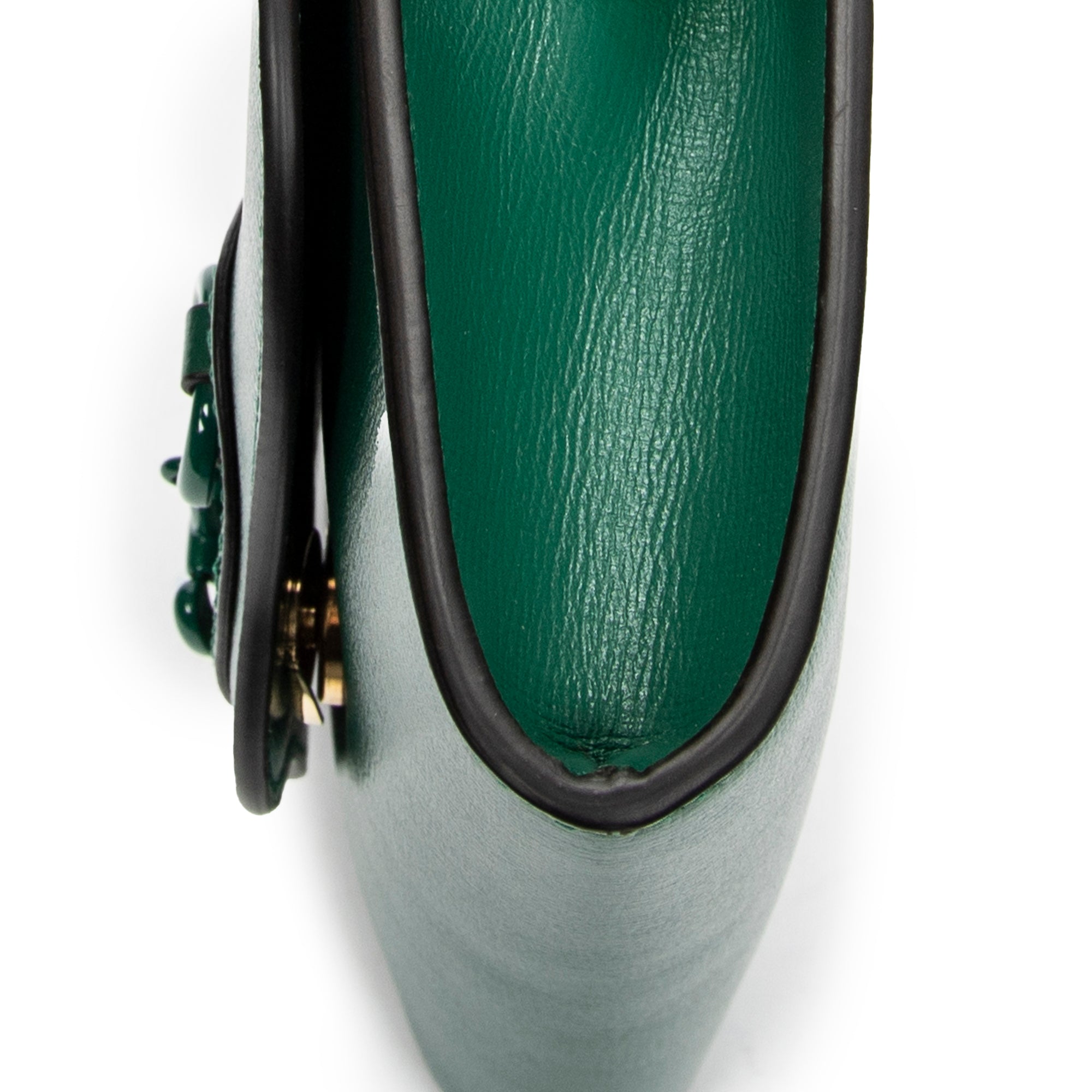 Shoulder Bag Mini Web Monochrome Horsebit 1955 Green Calfskin Leather