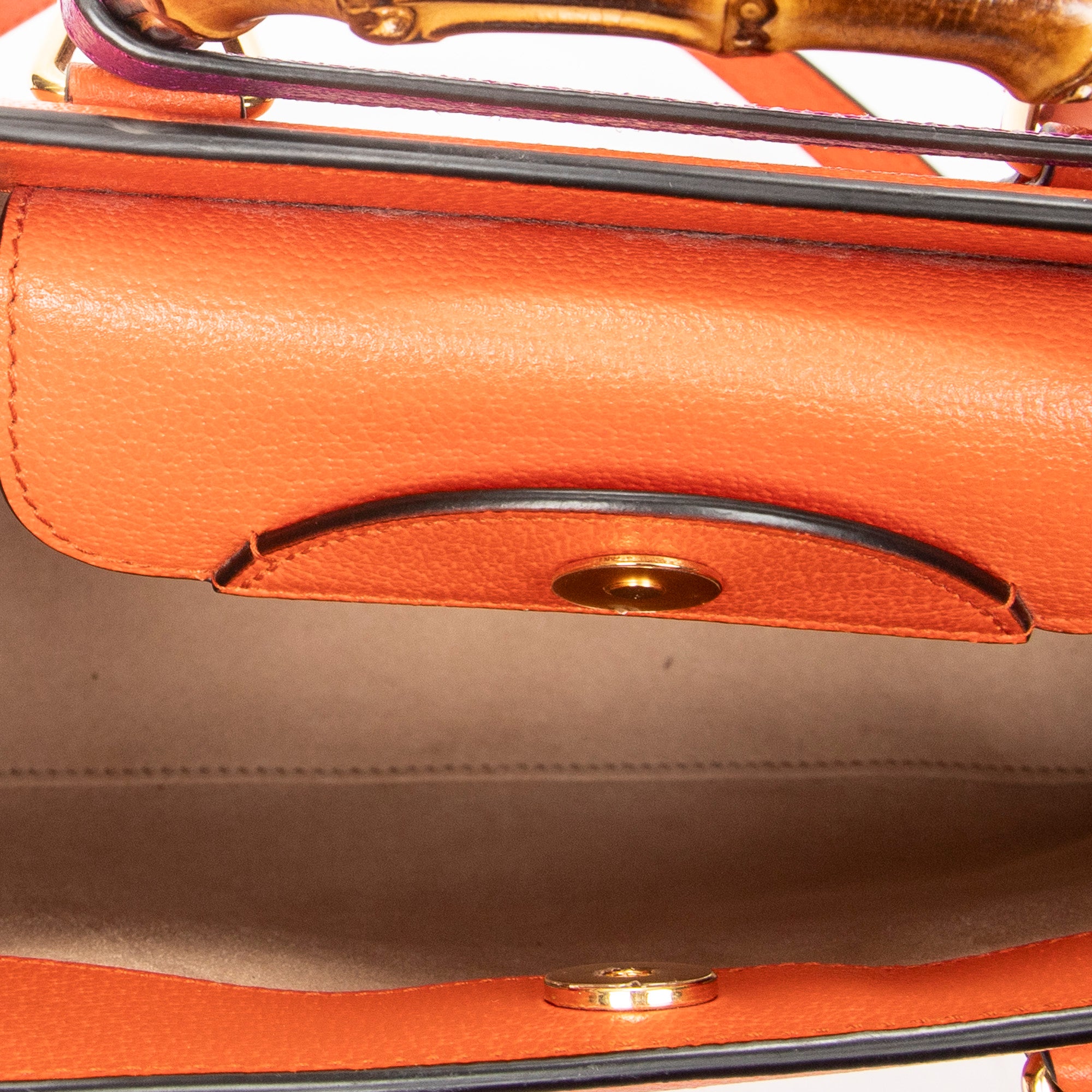 Shoulder Bag Medium Diana Bamboo Tote Orange Grained Calfskin Leather