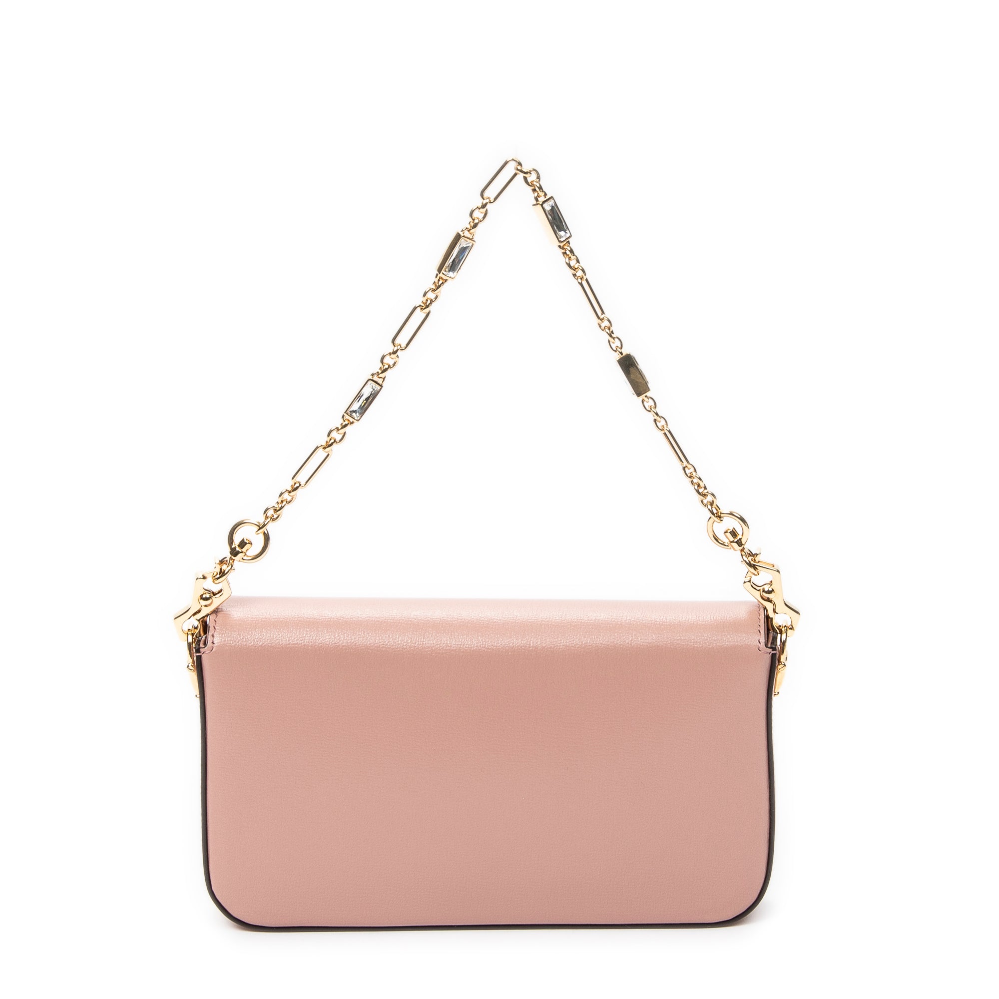 Shoulder Bag Small Rhinestone Horsebit 1955 Light Pink Calfskin Leather