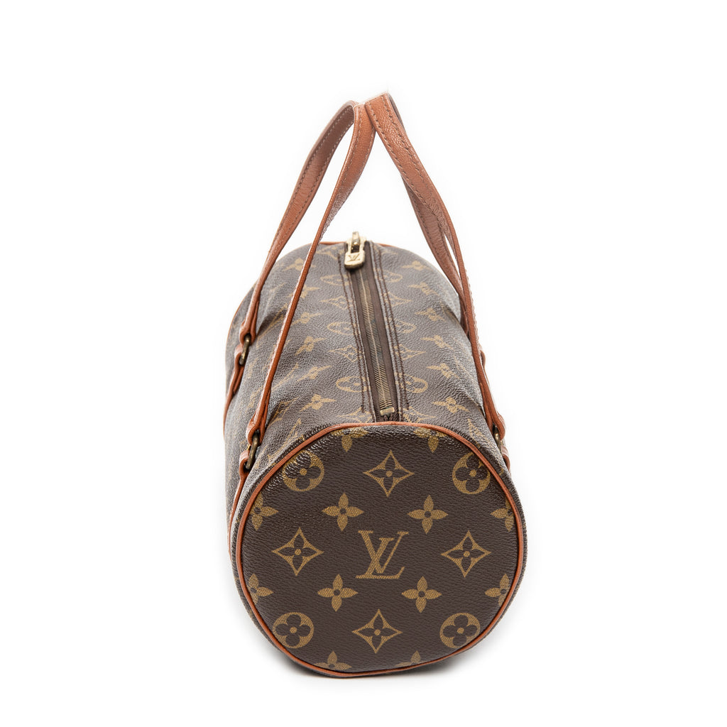 Handbag Papillon 26 Brown Monogram Canvas