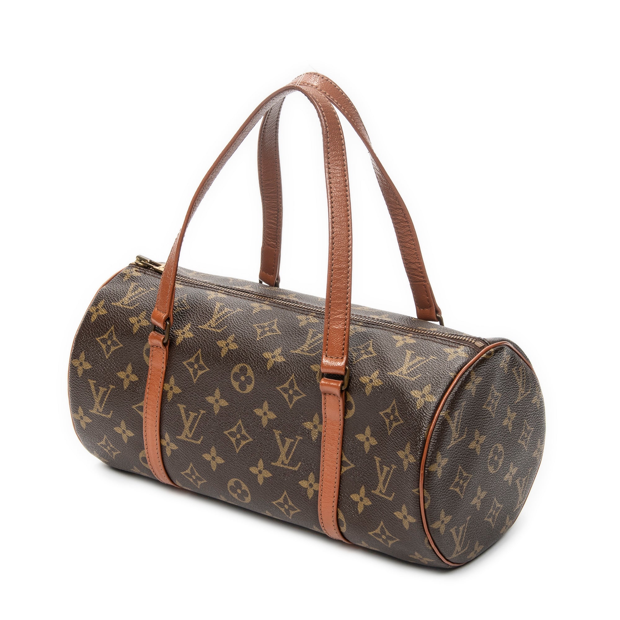 Handbag Papillon 30 Brown Monogram Canvas