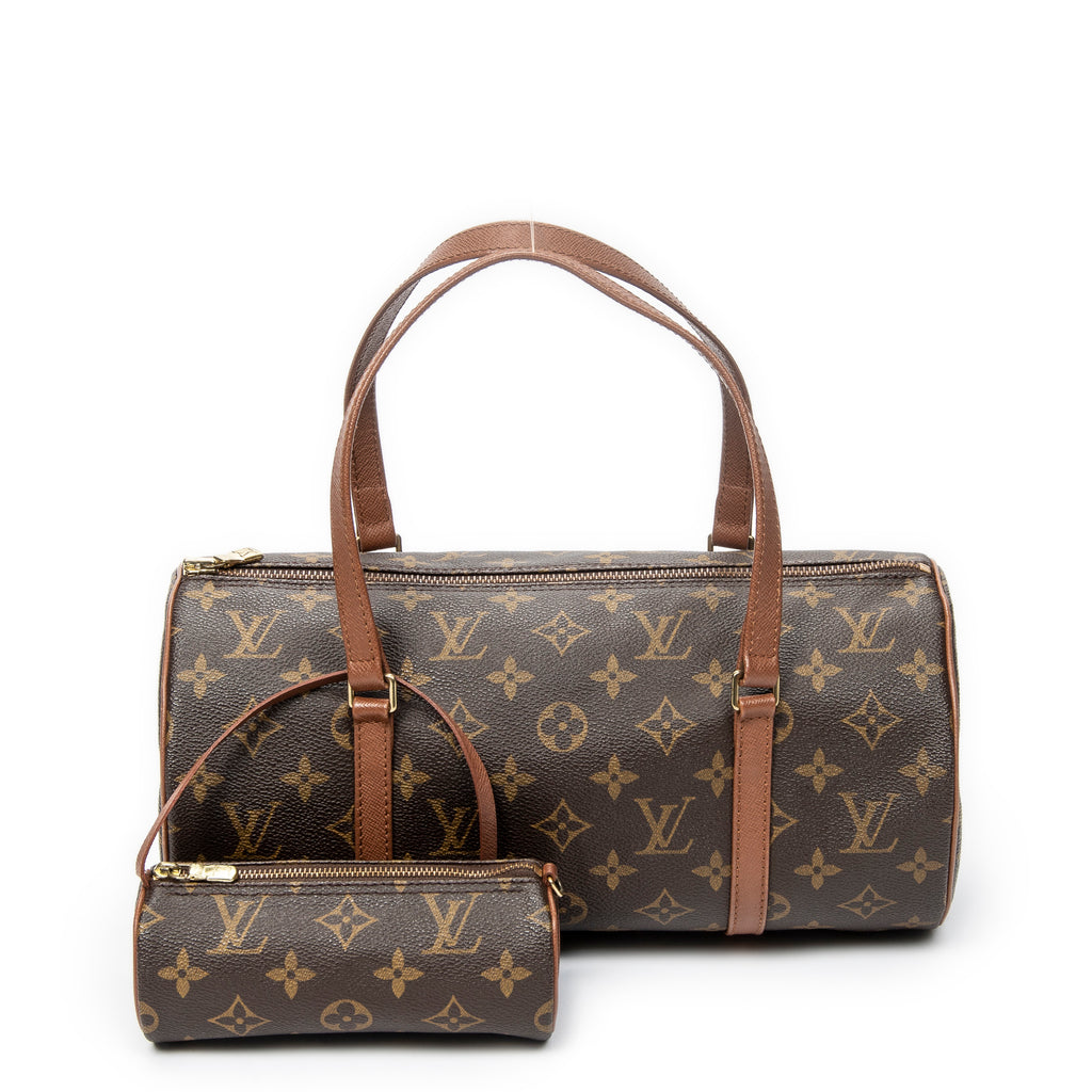 Handbag Papillon 30 Brown Monogram Canvas