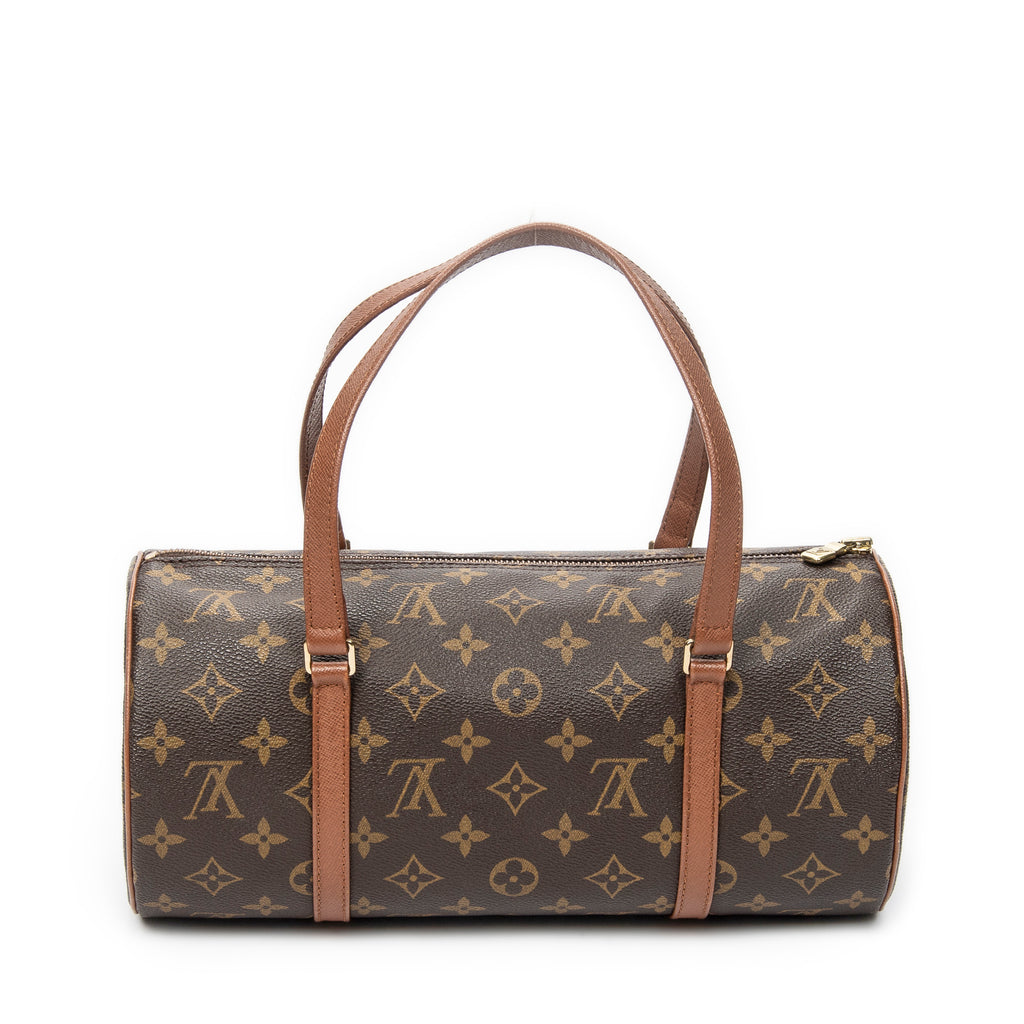 Handbag Papillon 30 Brown Monogram Canvas