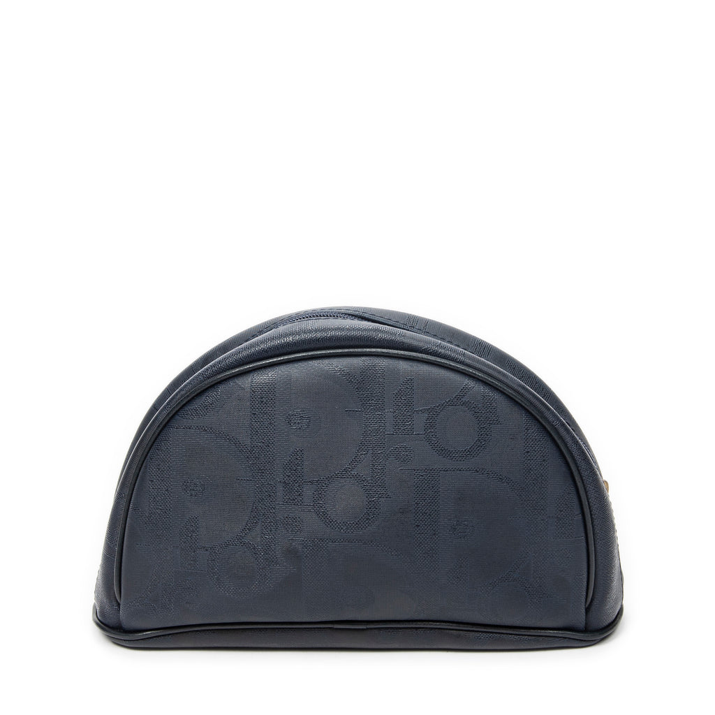 Pouch Vintage Half Moon Pouch Navy Maxi Diorissimo Coated Canvas