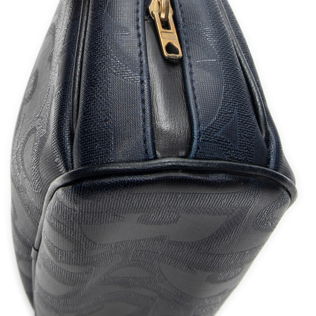 Pouch Vintage Half Moon Pouch Navy Maxi Diorissimo Coated Canvas