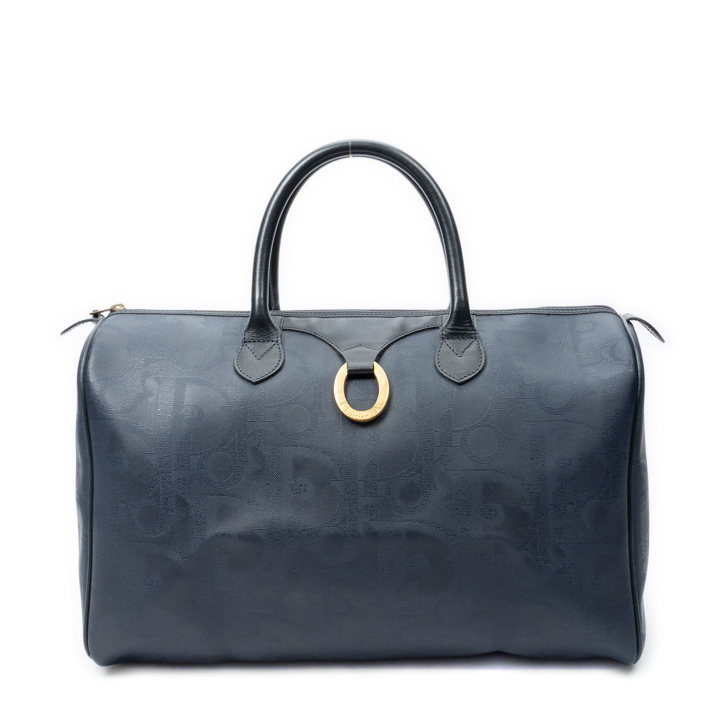 Travel Bag Vintage Medium Travel Boston Navy Maxi Diorissimo Coated Canvas
